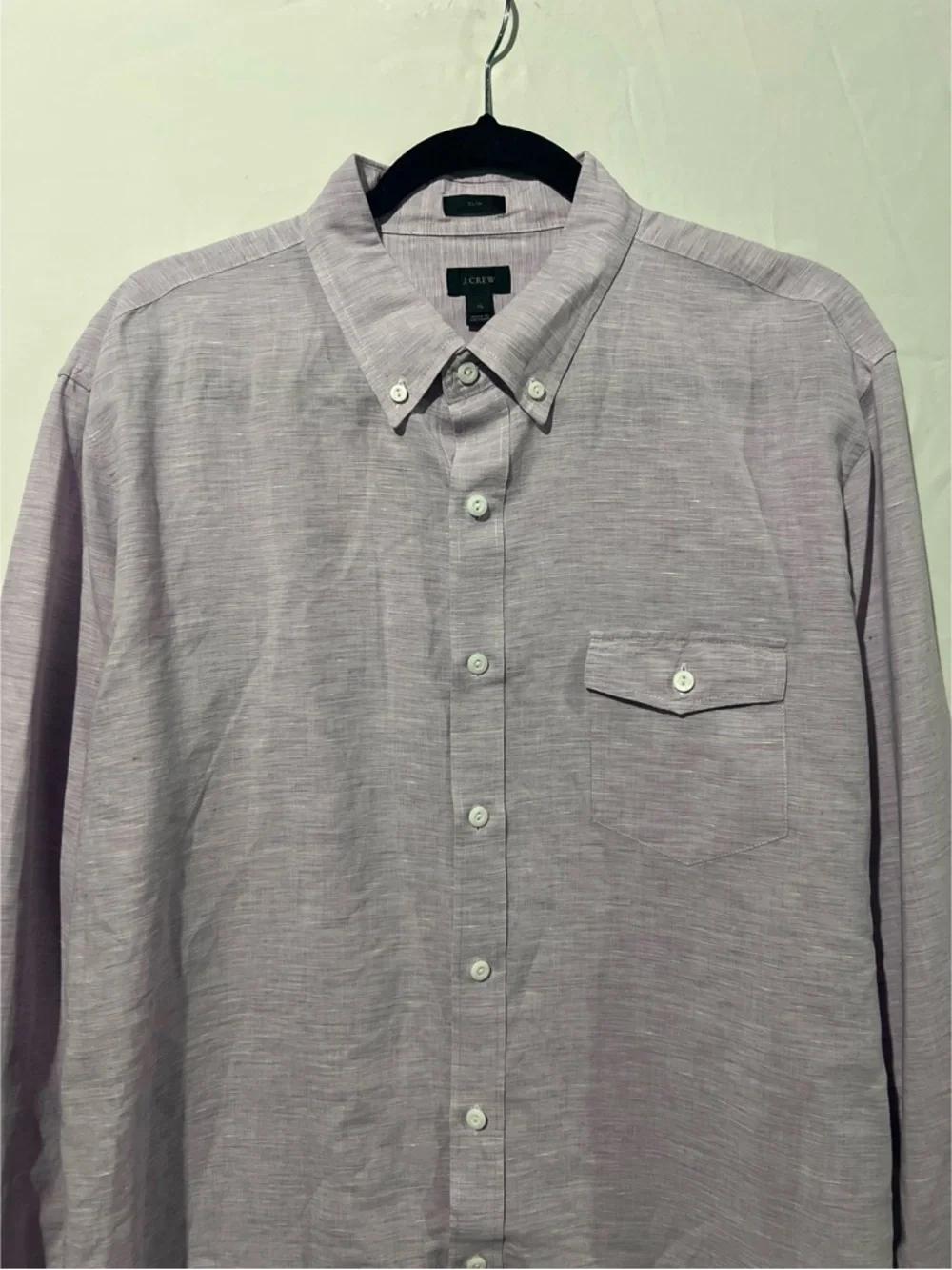J.Crew Shirt Men’s XL Purple Lavender Linen Cotton Baird McNutt Slim Fit